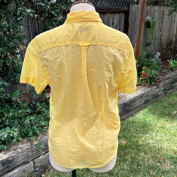 Dr. Martens Button Down Yellow Voile Sheer Shirt Women's Size Small - Picture 4 of 12